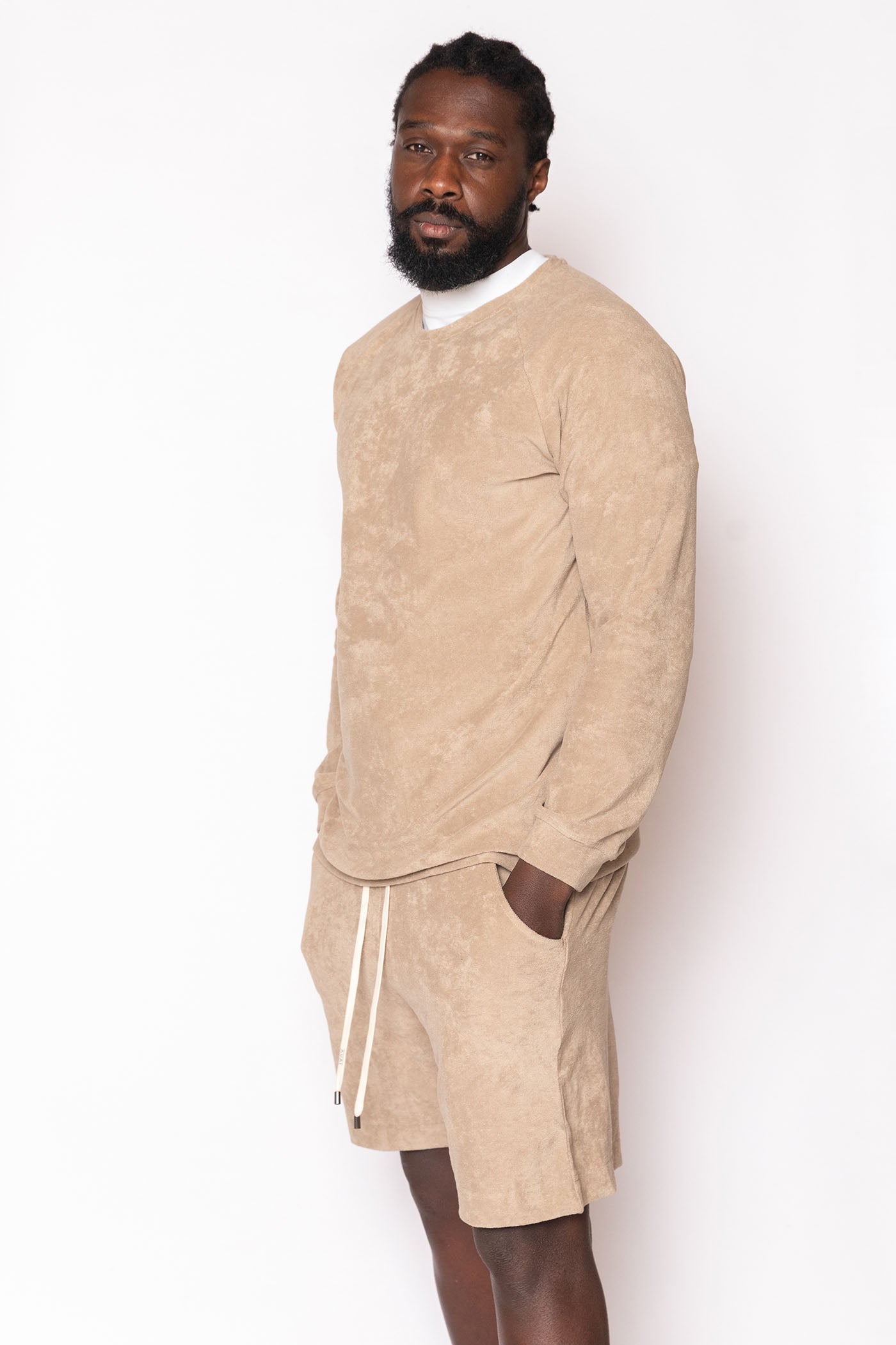 Bermuda Lungo con Tasche Profonde Desert Beige