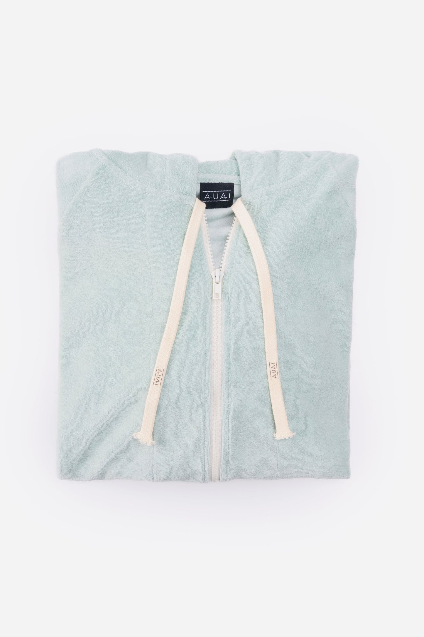 Felpa Zip in Spugna con Cappuccio Ocean Bluegreen