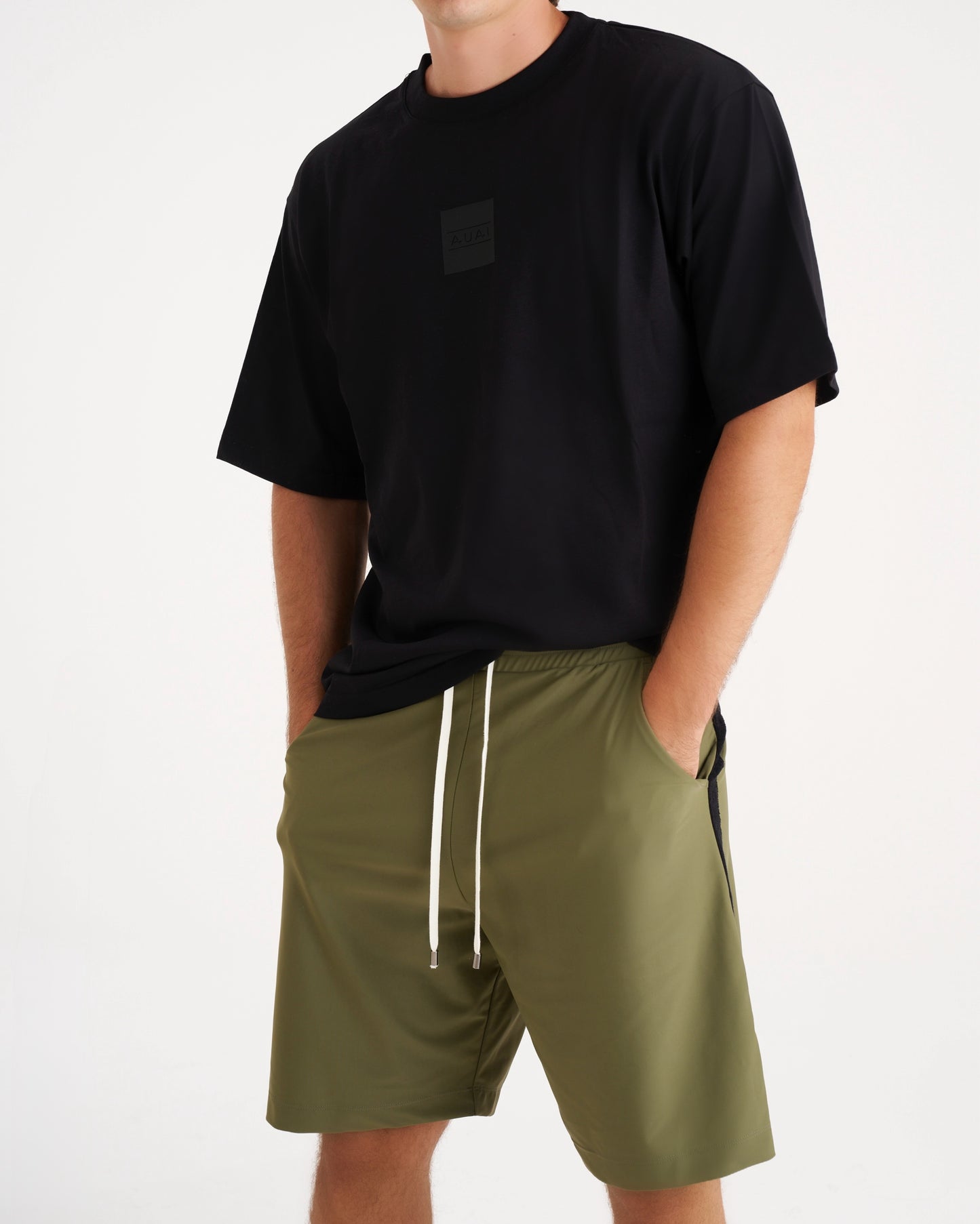 Bermuda Lungo in Lycra con Tasche profonde Deep Forest Green