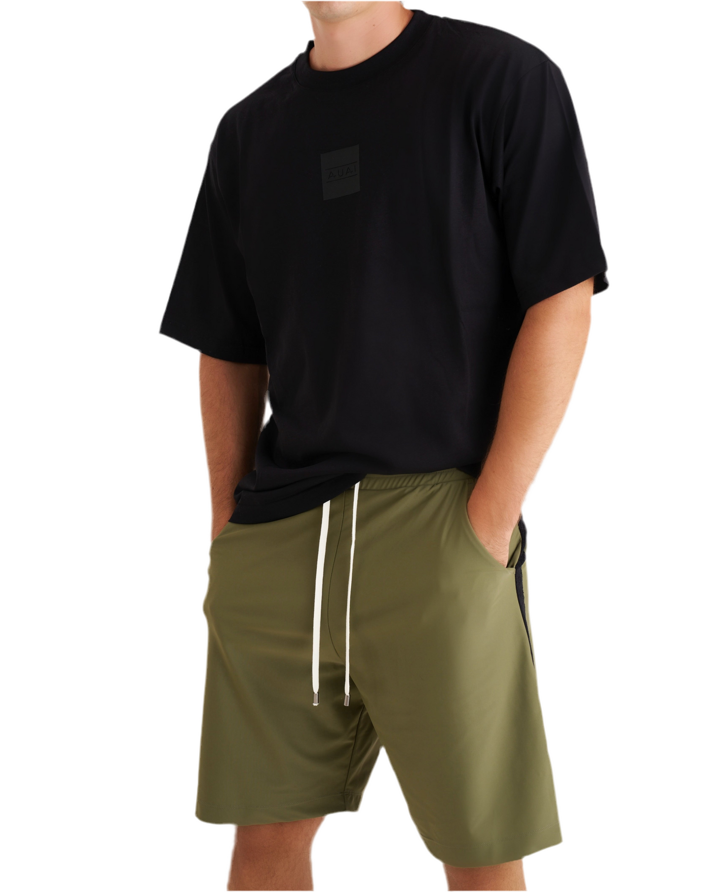 Bermuda Lungo in Lycra con Tasche profonde Deep Forest Green