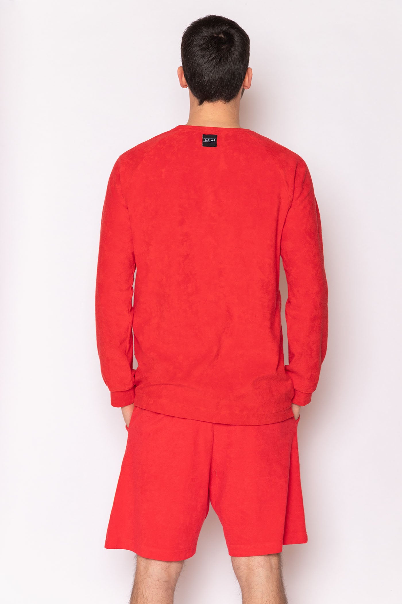Bermuda Lungo con Tasche Profonde Rosso