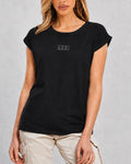T-Shirt Con Maniche Risvolto In Cotone