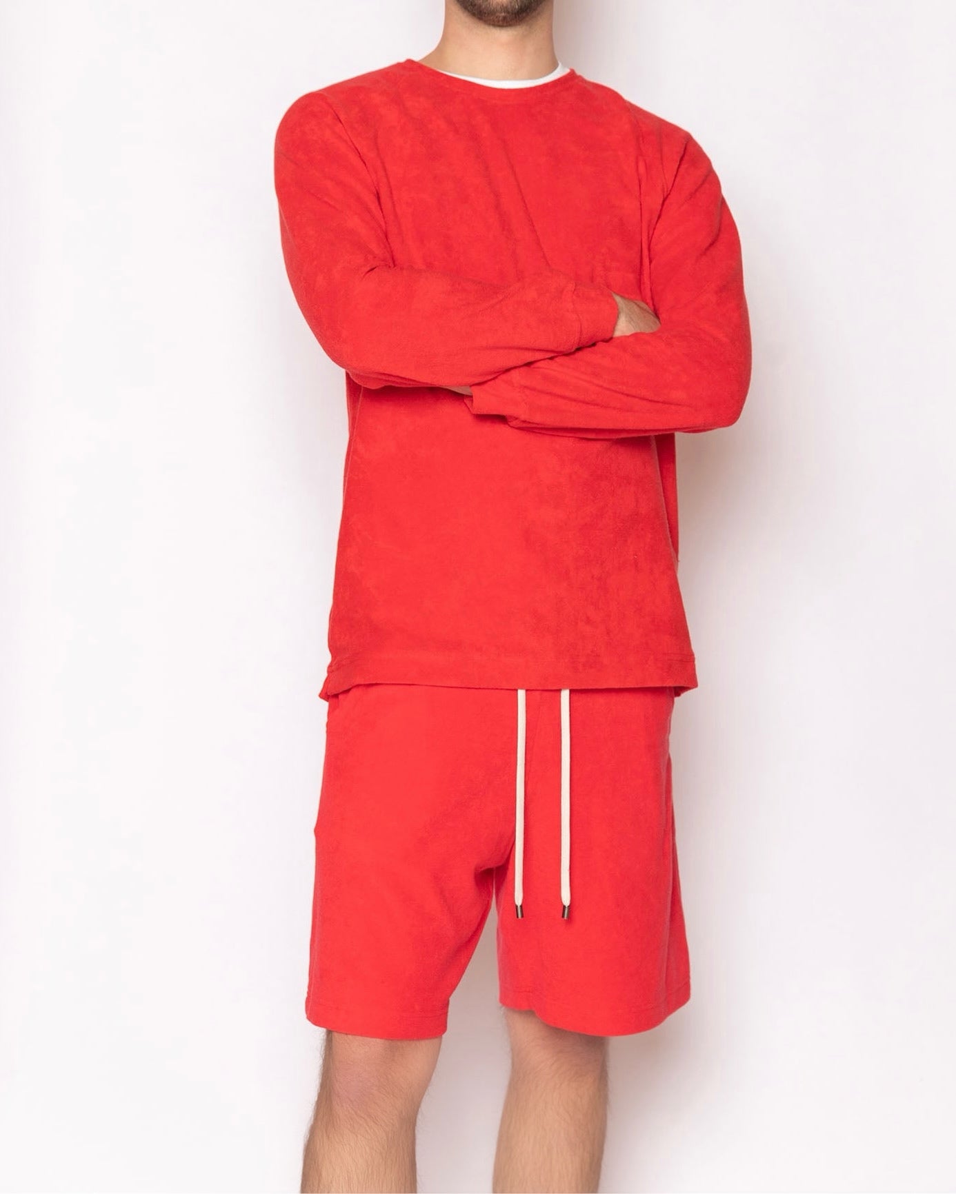 Bermuda Lungo con Tasche Profonde Rosso