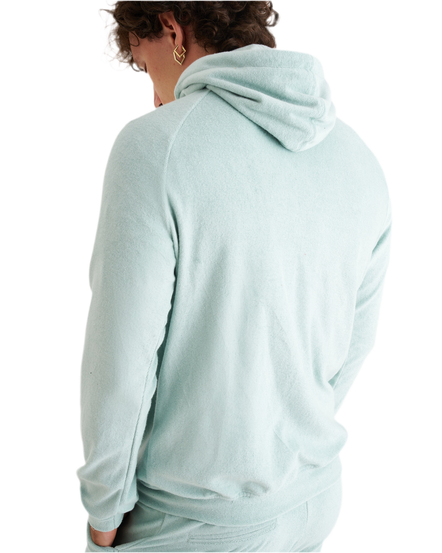 Felpa Zip in Spugna con Cappuccio Ocean Bluegreen