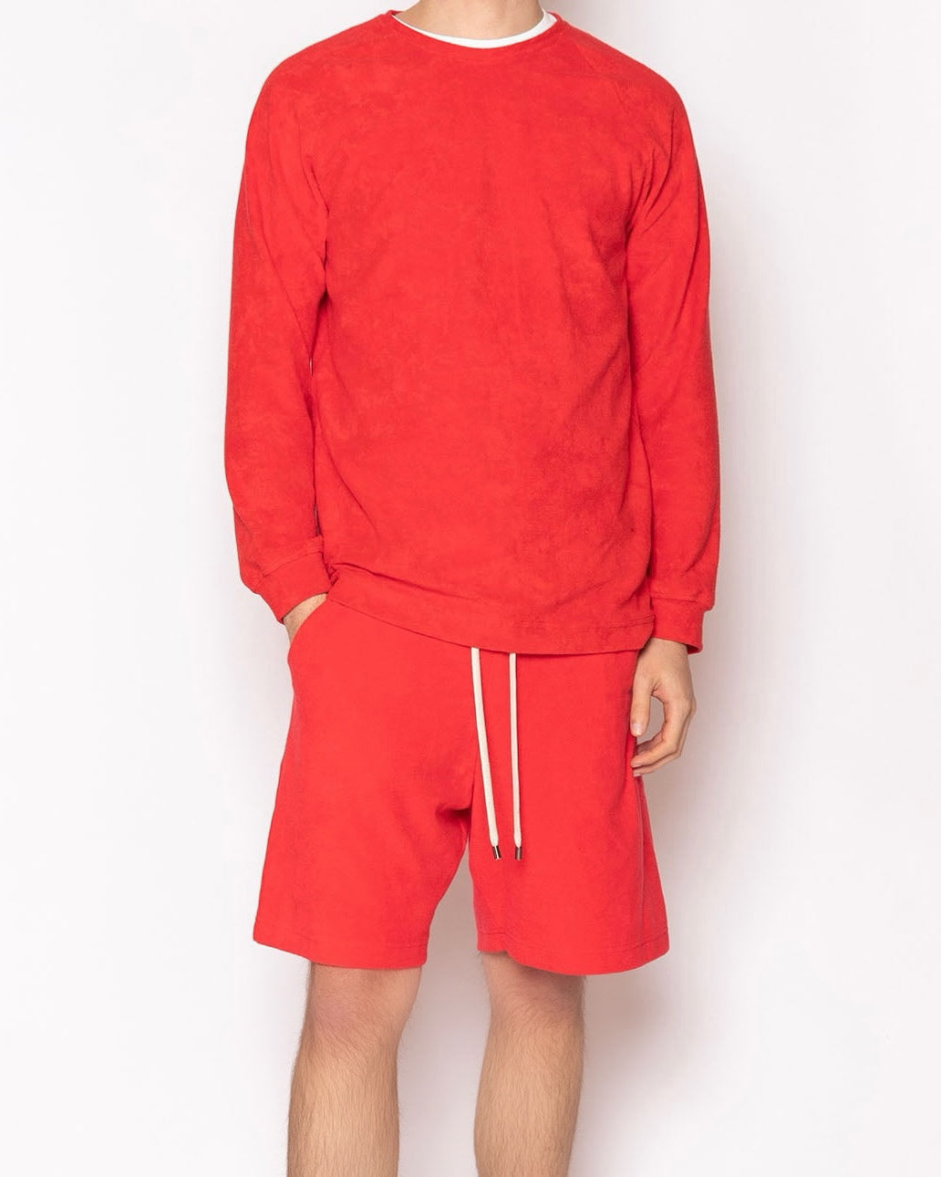 Bermuda Lungo con Tasche Profonde Rosso