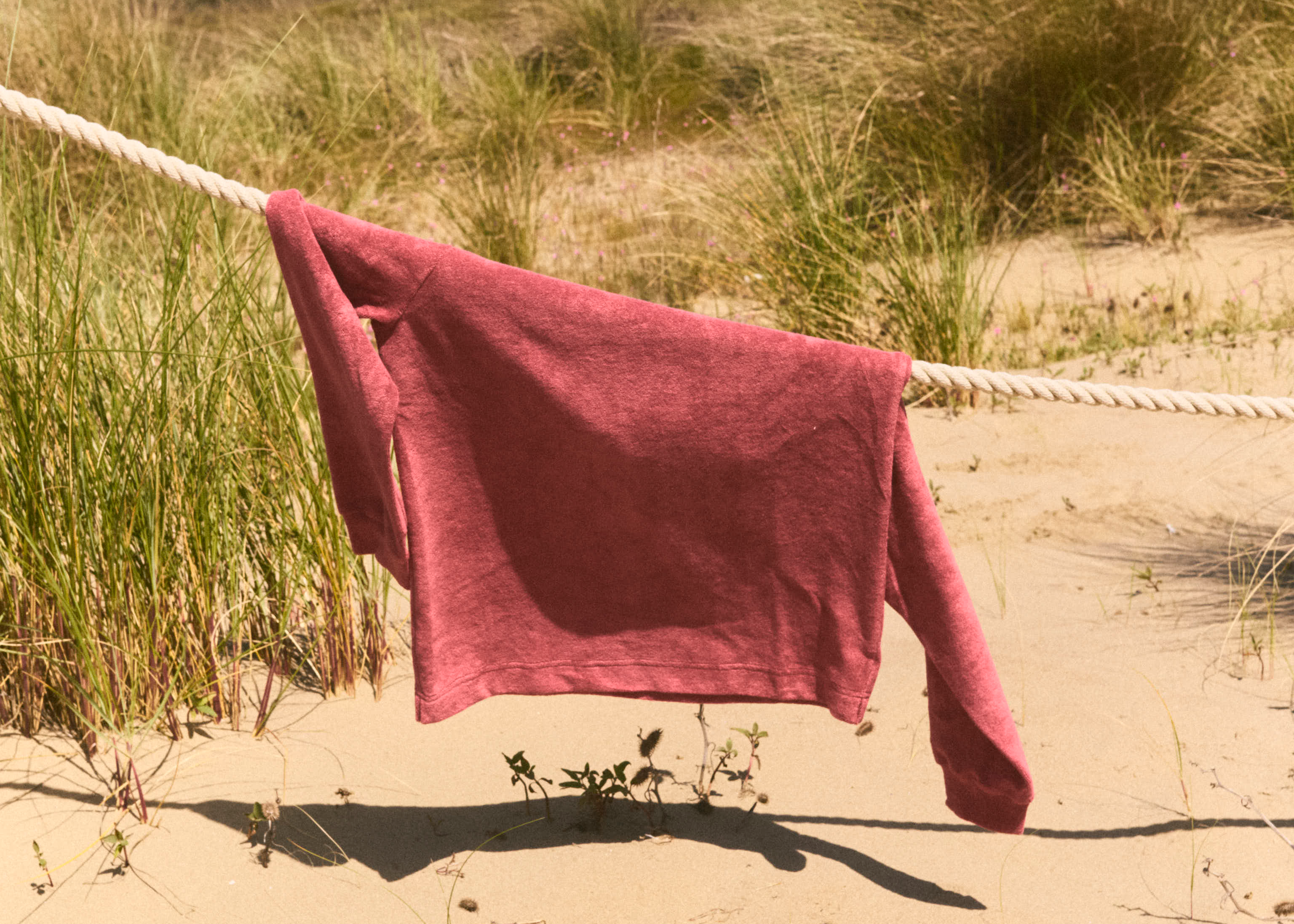 AUAI - capi in spugna di cotone organico, maglia rossa, made in italy