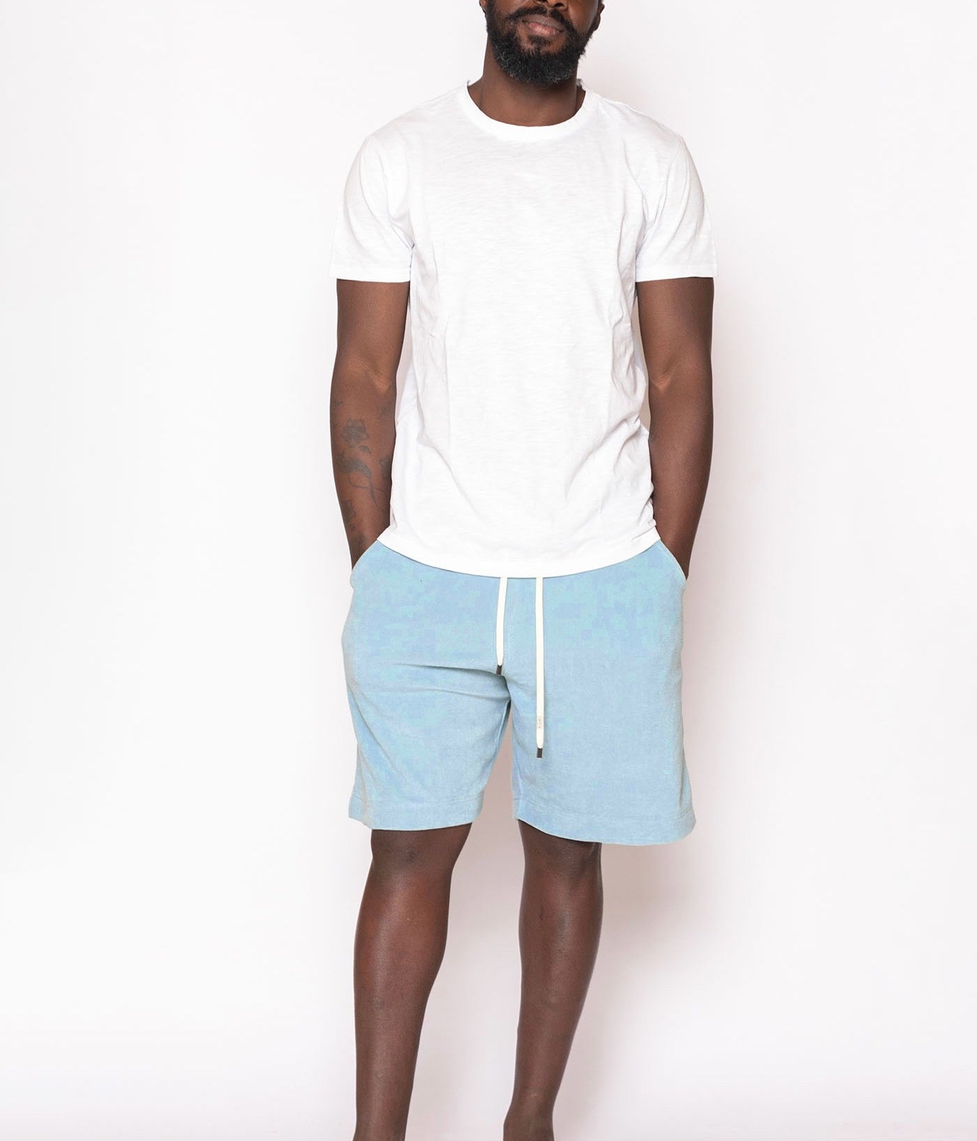 Bermuda Lungo con Tasche Profonde Sky Blue