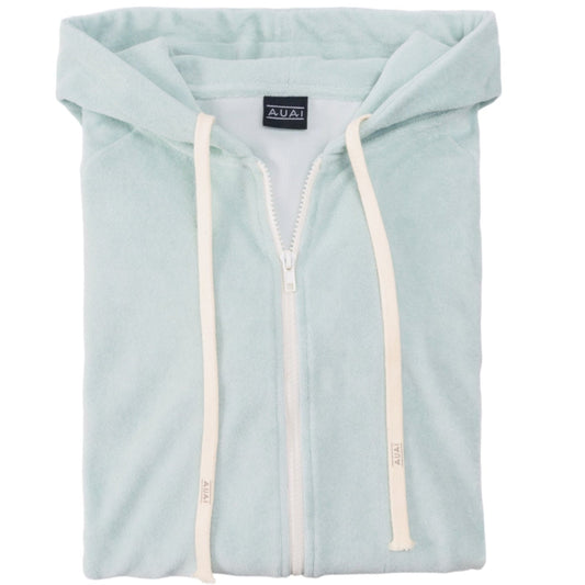 Felpa Zip in Spugna con Cappuccio Ocean Bluegreen