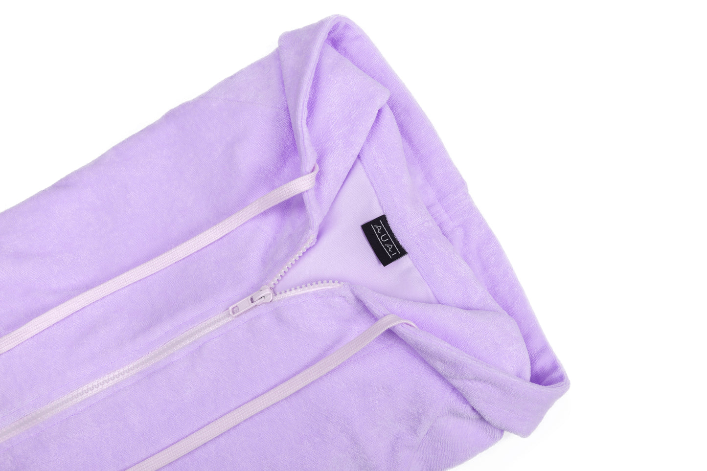 Felpa Zip in Spugna con Cappuccio Twilight Lilac