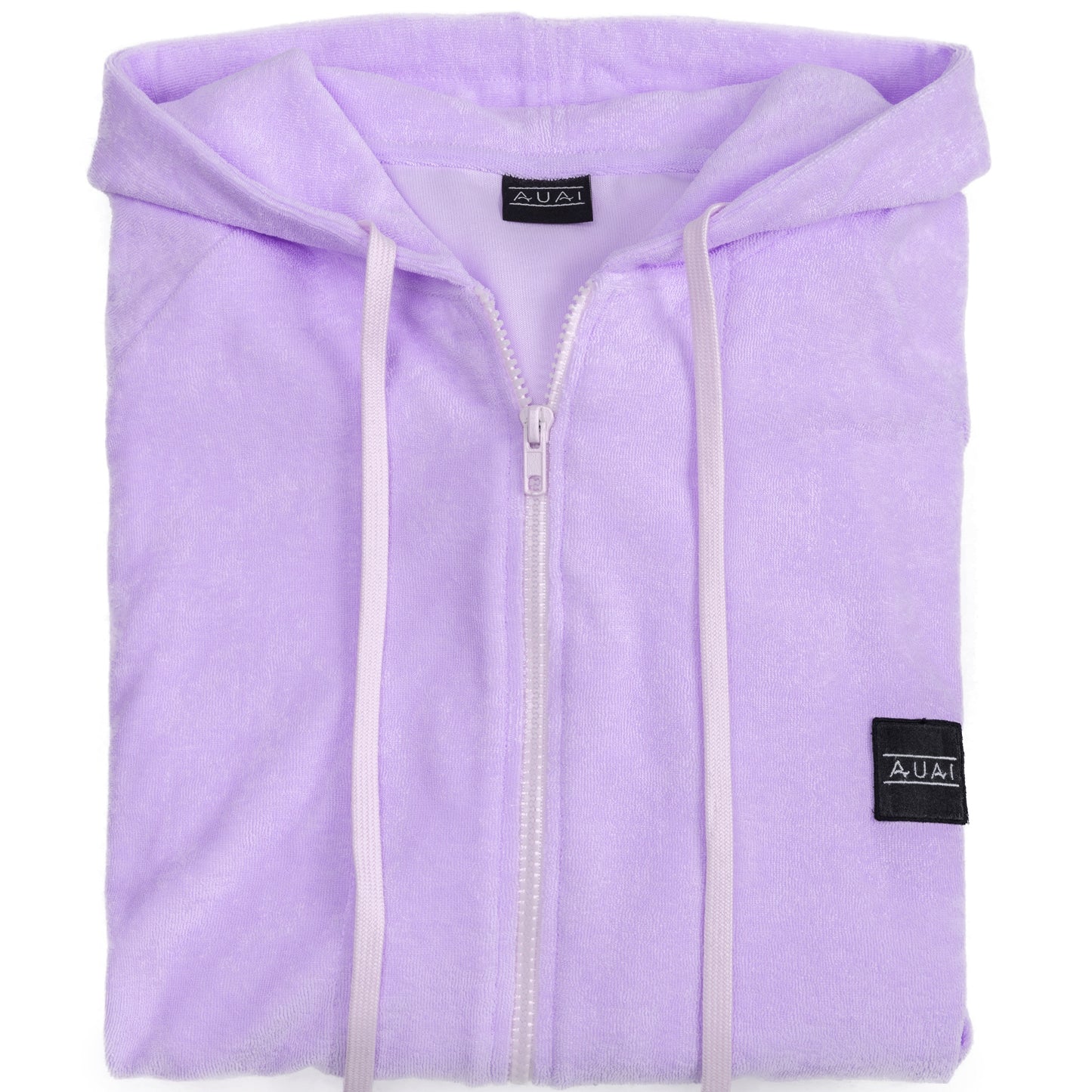 Felpa Zip in Spugna con Cappuccio Twilight Lilac