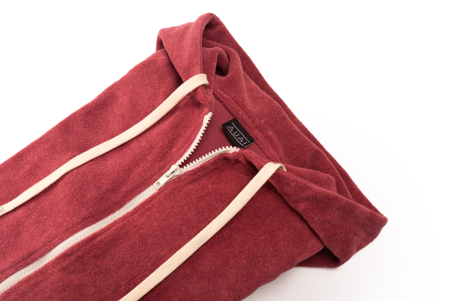 Felpa Zip in Spugna con Cappuccio Wanderer Wine