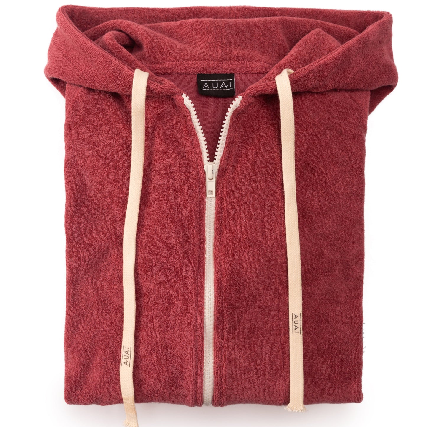 Felpa Zip in Spugna con Cappuccio Wanderer Wine