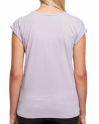 T-Shirt Con Maniche Risvolto In Cotone