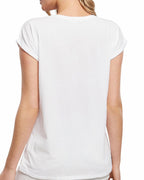 T-Shirt Con Maniche Risvolto In Cotone