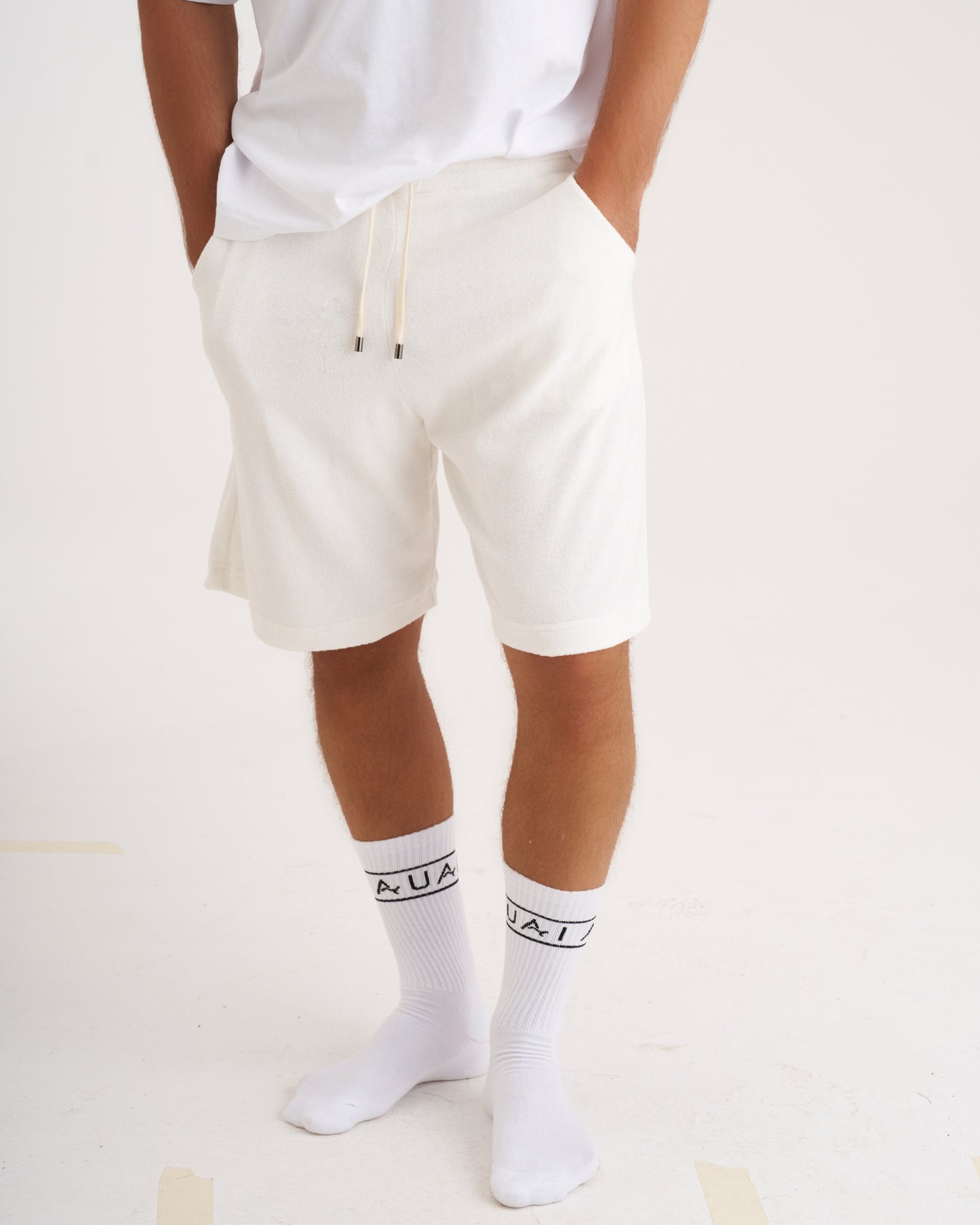 Bermuda Lungo con Tasche Profonde Natural Ecru White