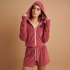 Terry Zip Crop Hoodie