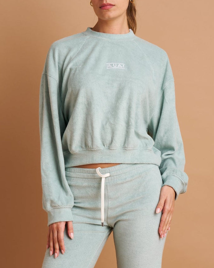 Felpa Over Crop in Spugna