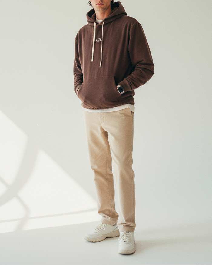 Felpa Over con Cappuccio in Spugna