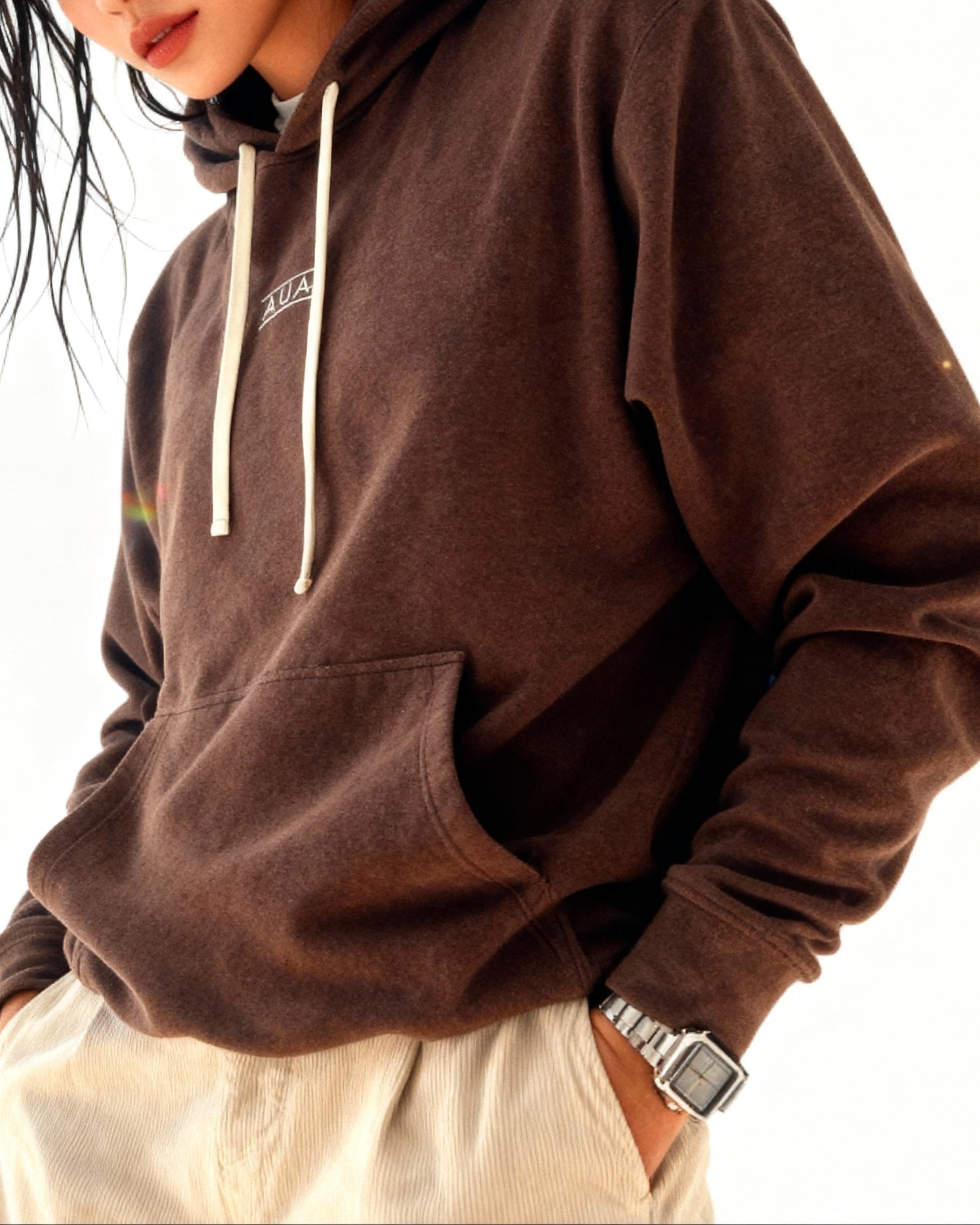 Felpa Over con Cappuccio in Spugna