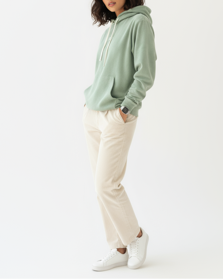 Felpa Over con Cappuccio in Spugna