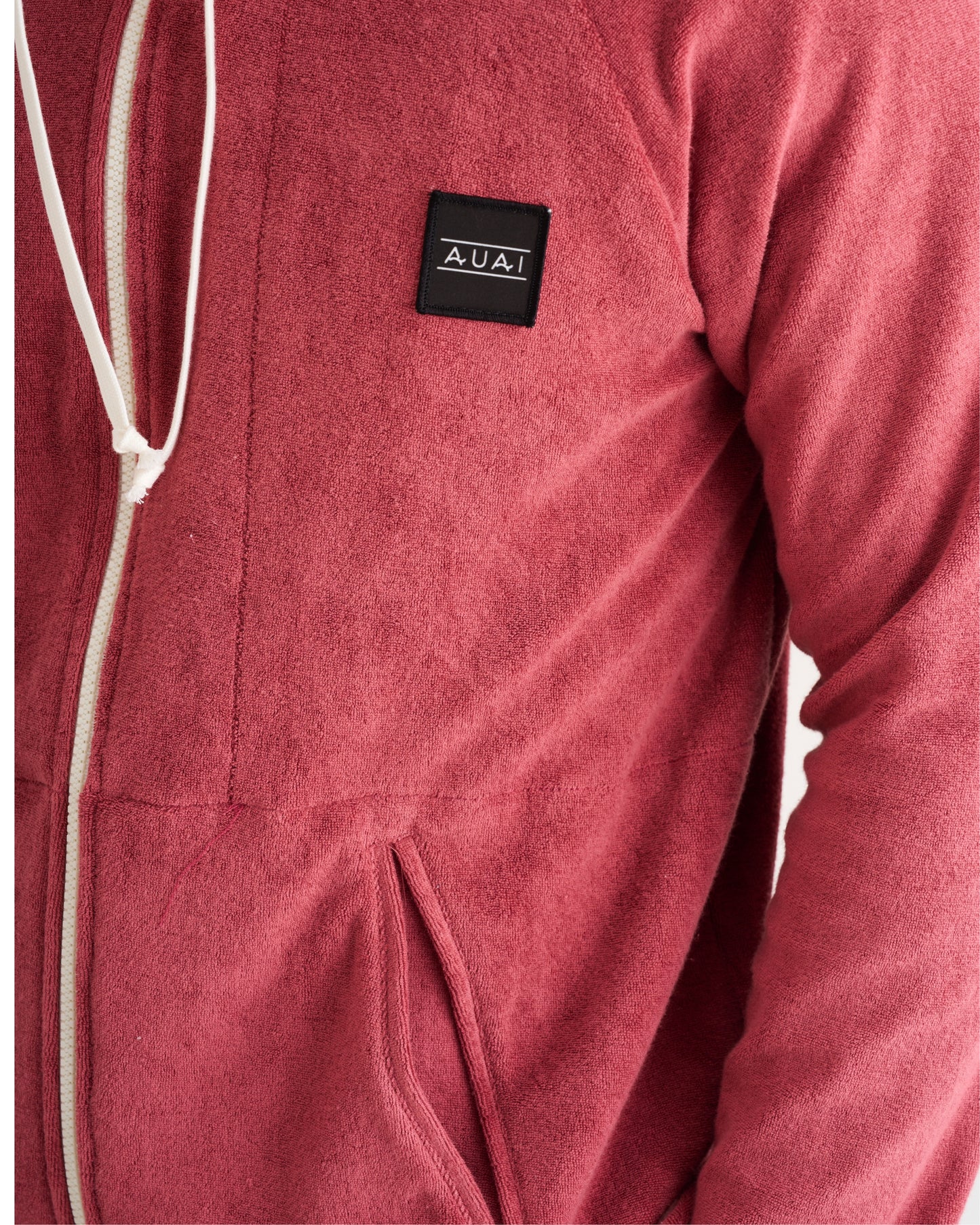 Felpa Zip in Spugna con Cappuccio Wanderer Wine