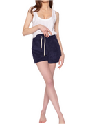 High-Waisted Terry Cloth Shorts