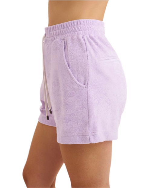 Pantalón corto de cintura alta de felpa
