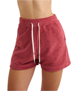 High-Waisted Terry Cloth Shorts